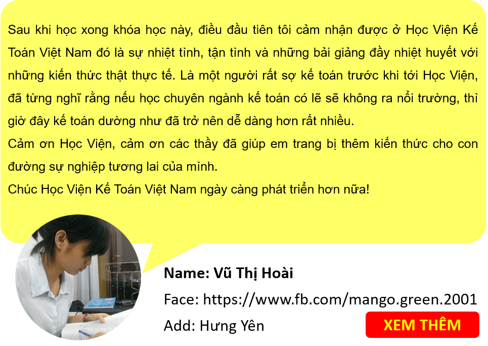 Cảm nhận học viên kế toán thực tế