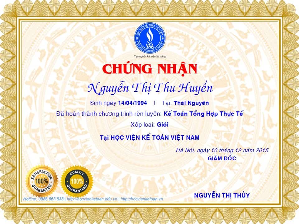 Chứng nhận kế toán thực hành